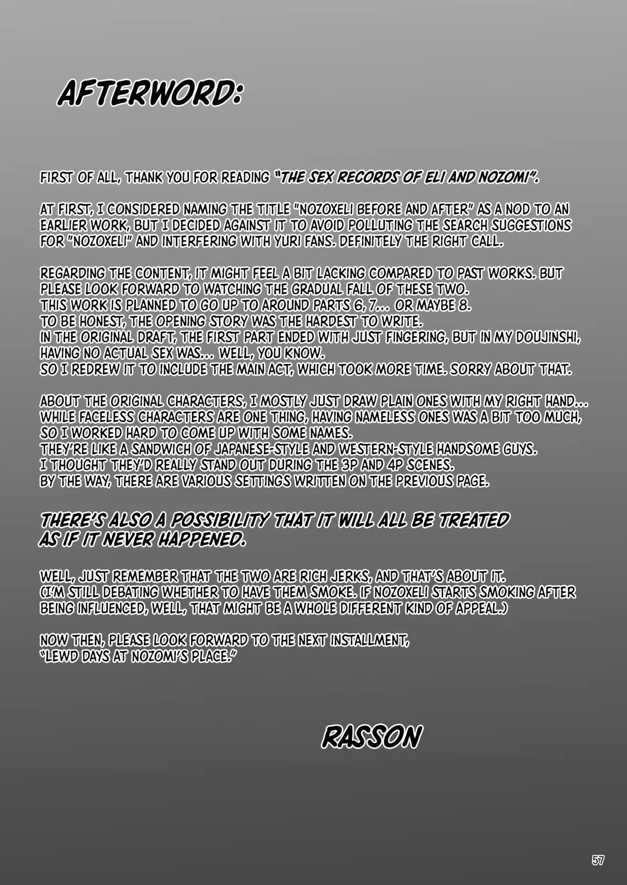 Eri to Nozomi no Joujiroku 1 | The Sex Records of Eli and Nozomi 1 page 57 featuring eli ayase love live parody - kissing big breasts hentai manga - read online free