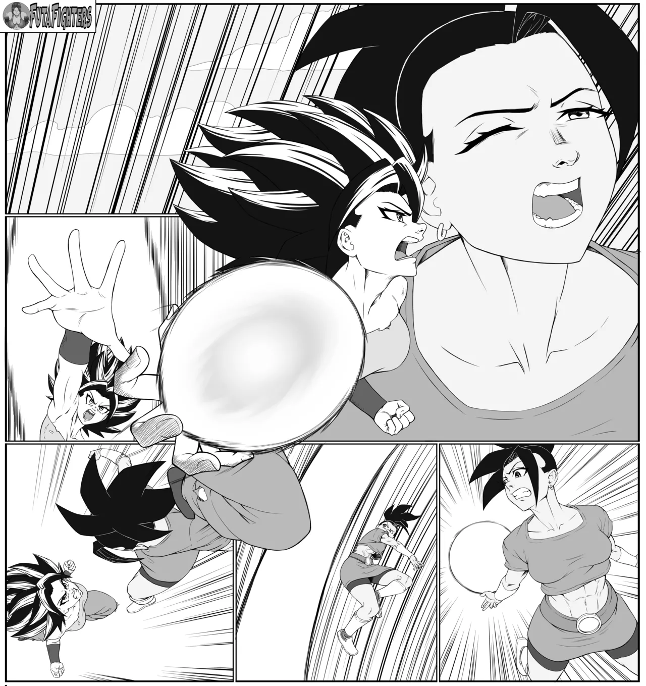 Caulifla vs Kale FutaFighters ongoing page 15 featuring kale dragon ball z parody - shemale catfight hentai manga - read online free