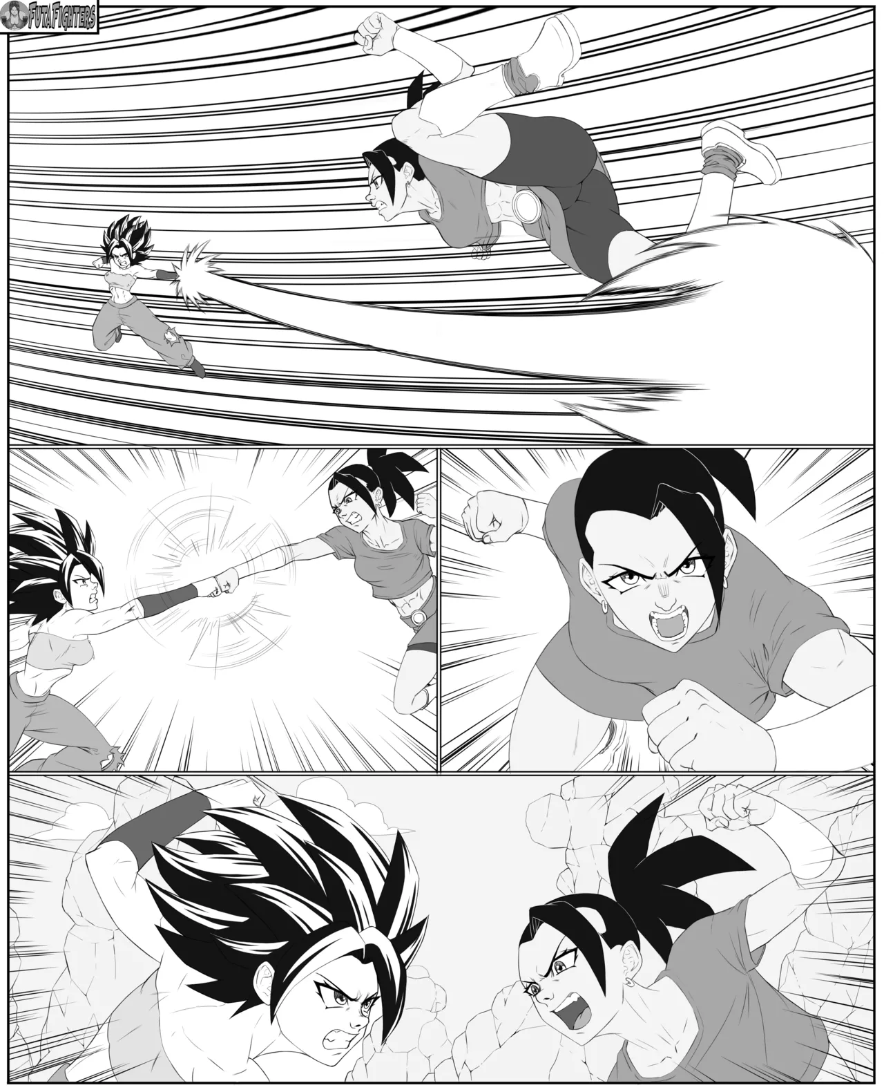 Caulifla vs Kale FutaFighters ongoing page 28 featuring caulifla dragon ball z parody - ryona shemale hentai manga - read online free