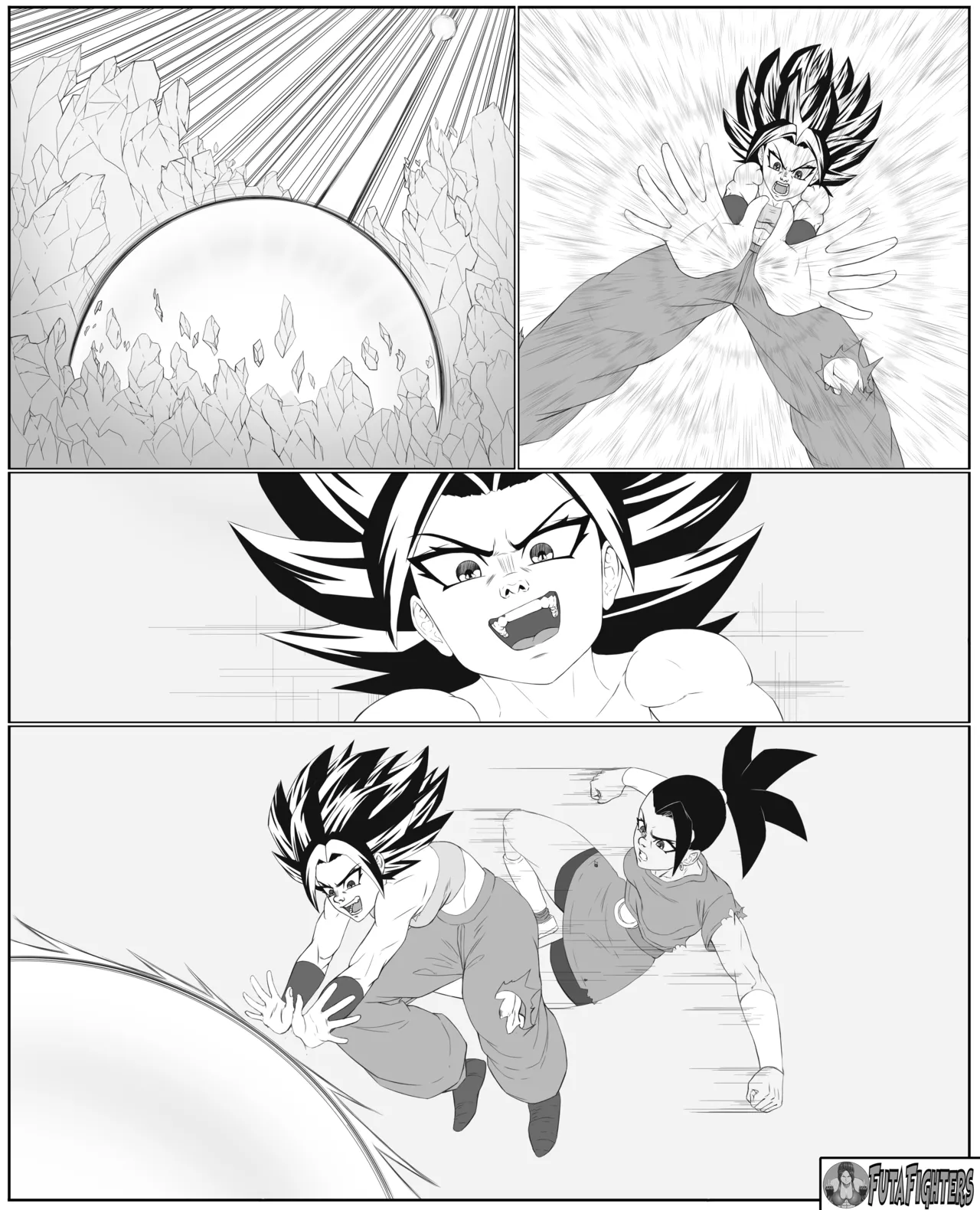 Caulifla vs Kale FutaFighters ongoing page 35 featuring caulifla dragon ball z parody - ryona shemale hentai manga - read online free