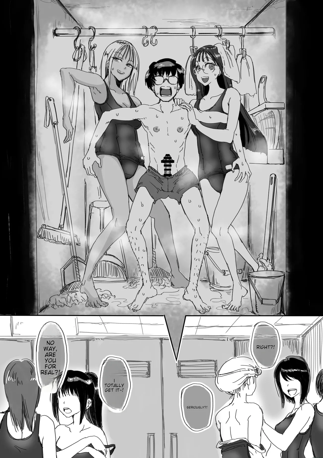 Sukumizu Bitch!! Joshi Kouishitsu de Doutei Gui | School Swimsuit Bitch! Deflowering Virgins in the Girls' Locker Room page 14 original parody - sole male nakadashi hentai manga - read online free