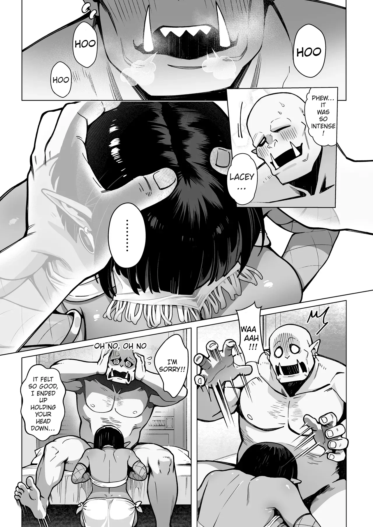[(Sencha Bashira, Mugicha Bashira)] Fairy Brothel (Volume 1): The Virgin Orc Assigned To The Dark Skinned Elf [English] [Ertuwoop Scan Translation] page 13 original parody - sole female sole male hentai manga - read online free