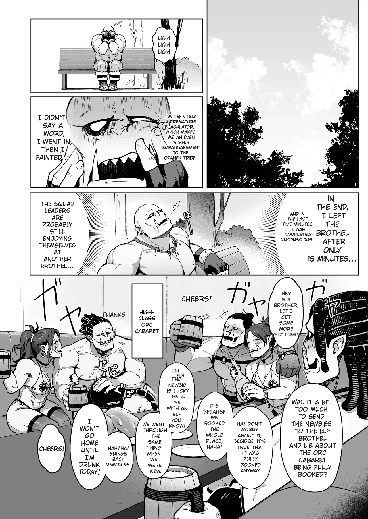 [(Sencha Bashira, Mugicha Bashira)] Fairy Brothel (Volume 1): The Virgin Orc Assigned To The Dark Skinned Elf [English] [Comics EnjoyerTranslation] page 24 original parody - elf sweating hentai manga - read online free