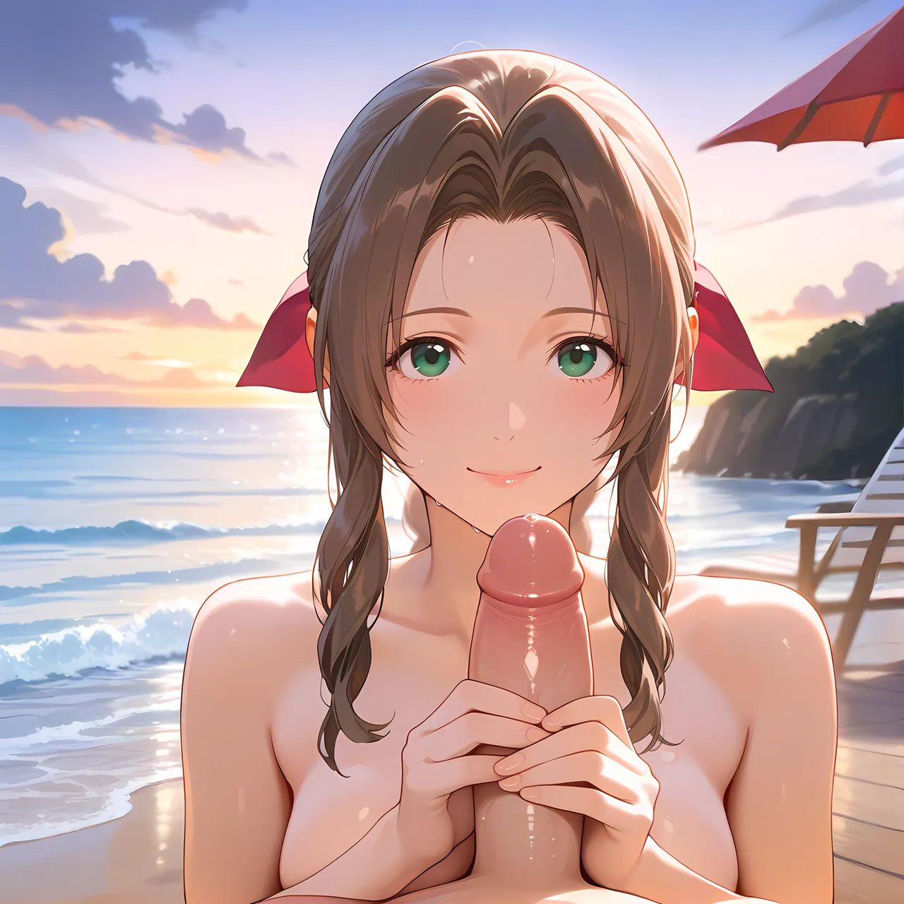 Aerith Banana Bouncer page 10 featuring aerith gainsborough final fantasy vii parody - swimsuit bikini hentai manga - read online free