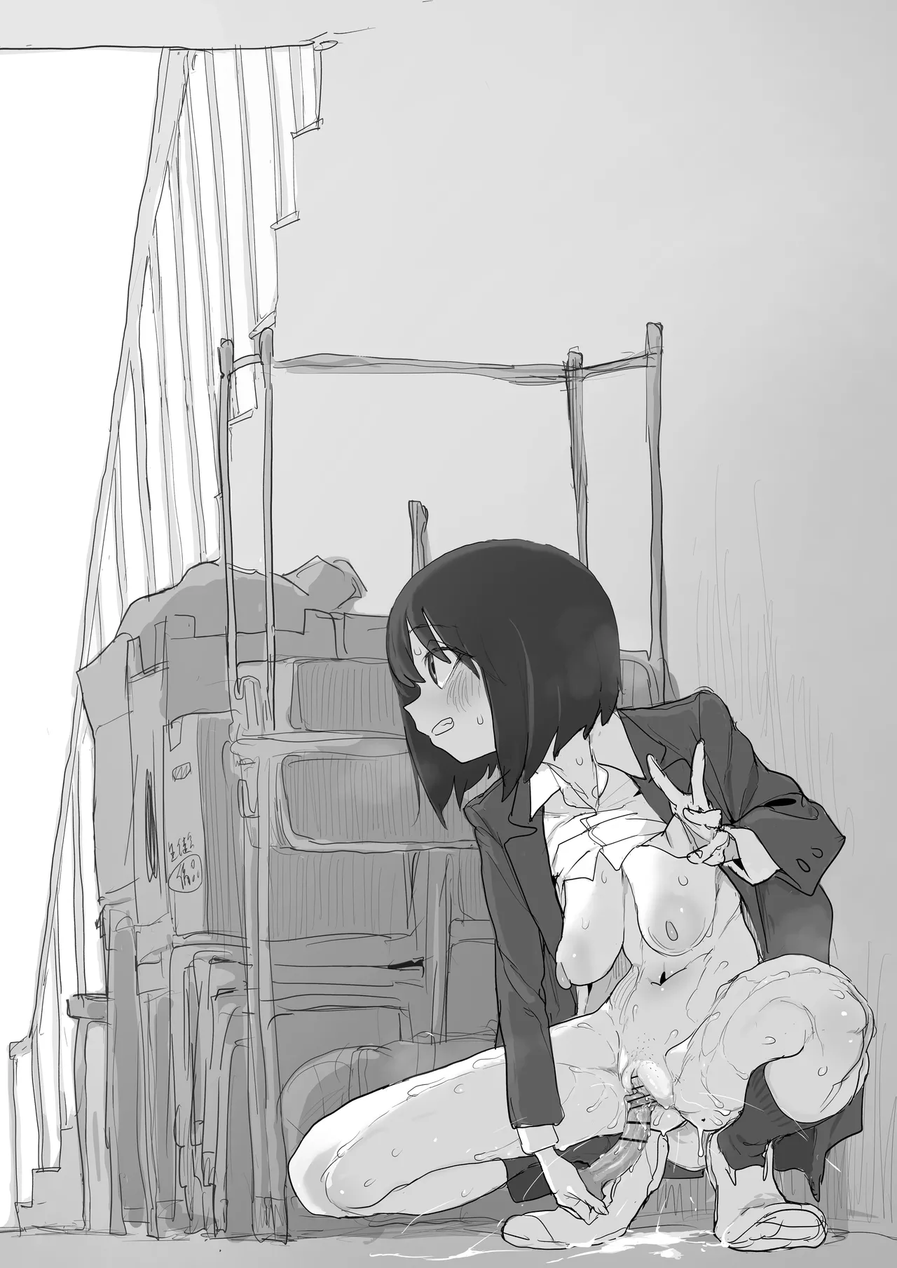 階段わきで露出オナの練習してたら友達が来てピンチのルナちゃん page 11 original parody - squirting schoolgirl uniform hentai manga - read online free