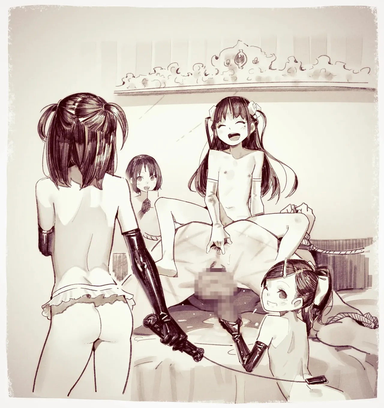 Otoko de asobu mesugaki-chan tachi illustration set 2020-2023 page 163 - full color dark skin hentai manga - read online free