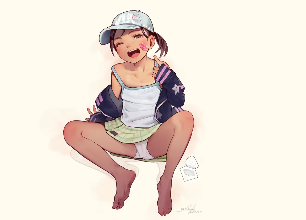 Otoko de asobu mesugaki-chan tachi illustration set 2020-2023 page 210 - full color dark skin hentai manga - read online free