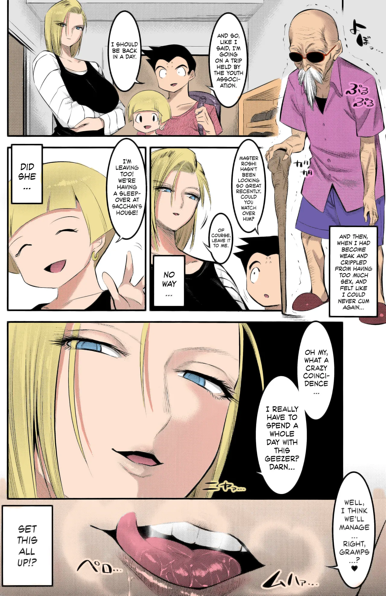 C92) [Kaientai (Shuten Douji)] 18-gou ni Mainichi Muriyari Semen Shiboritorareru Hon | A Book About Getting Your Semen Forcibly Squeezed Out By No. 18 Every Single Day (Dragon Ball Z) [English] [Decensored] [ATF] [Colorized] page 27 featuring master roshi dragon ball z parody - milf big breasts hentai manga - read online free