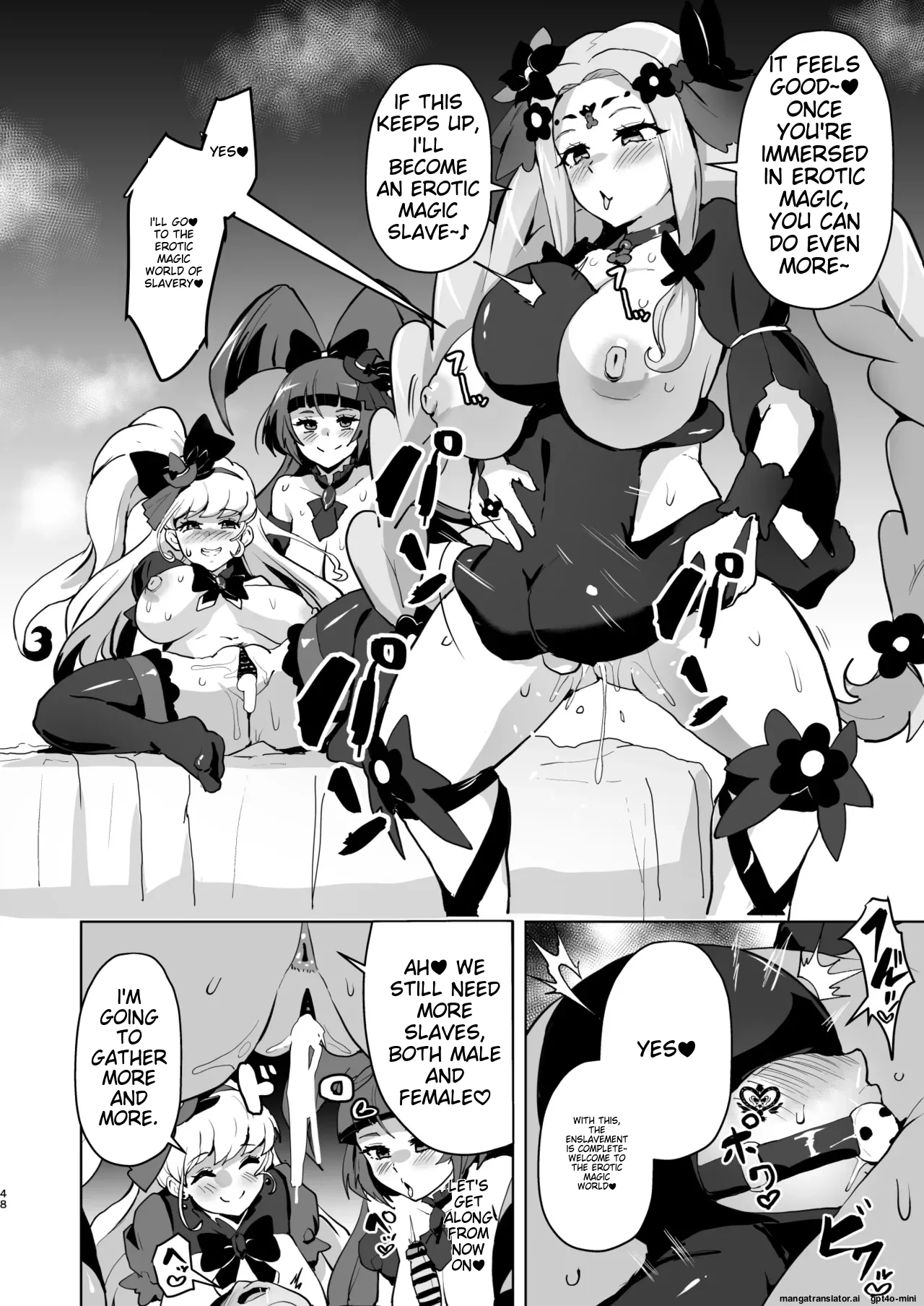 Ima Goshujin-sama Daisuki no Dosukebe Ero Mahou Tsukai tte Iimashita!? page 48 featuring cure miracle maho girls precure parody - squirting futanari hentai manga - read online free