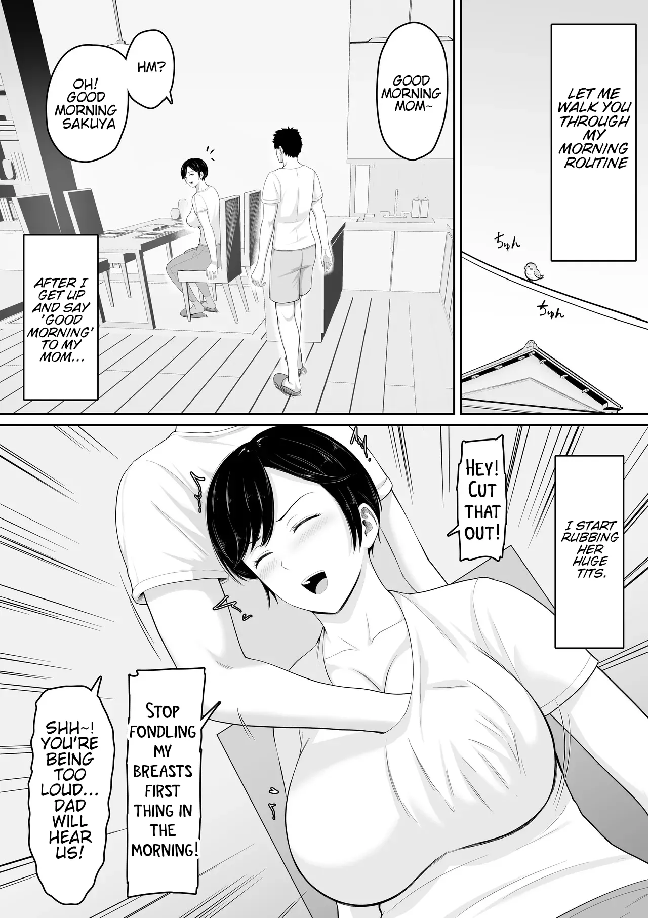 Sexless no Kyonyuu Haha ni Nori de Kisaseta Mizugi ga Erosugita node Chichi no Kawari ni Chinpo Iretara Mainichi Nori de Nakadashi Sasetekureru You ni Natta Hanashi - Page 3