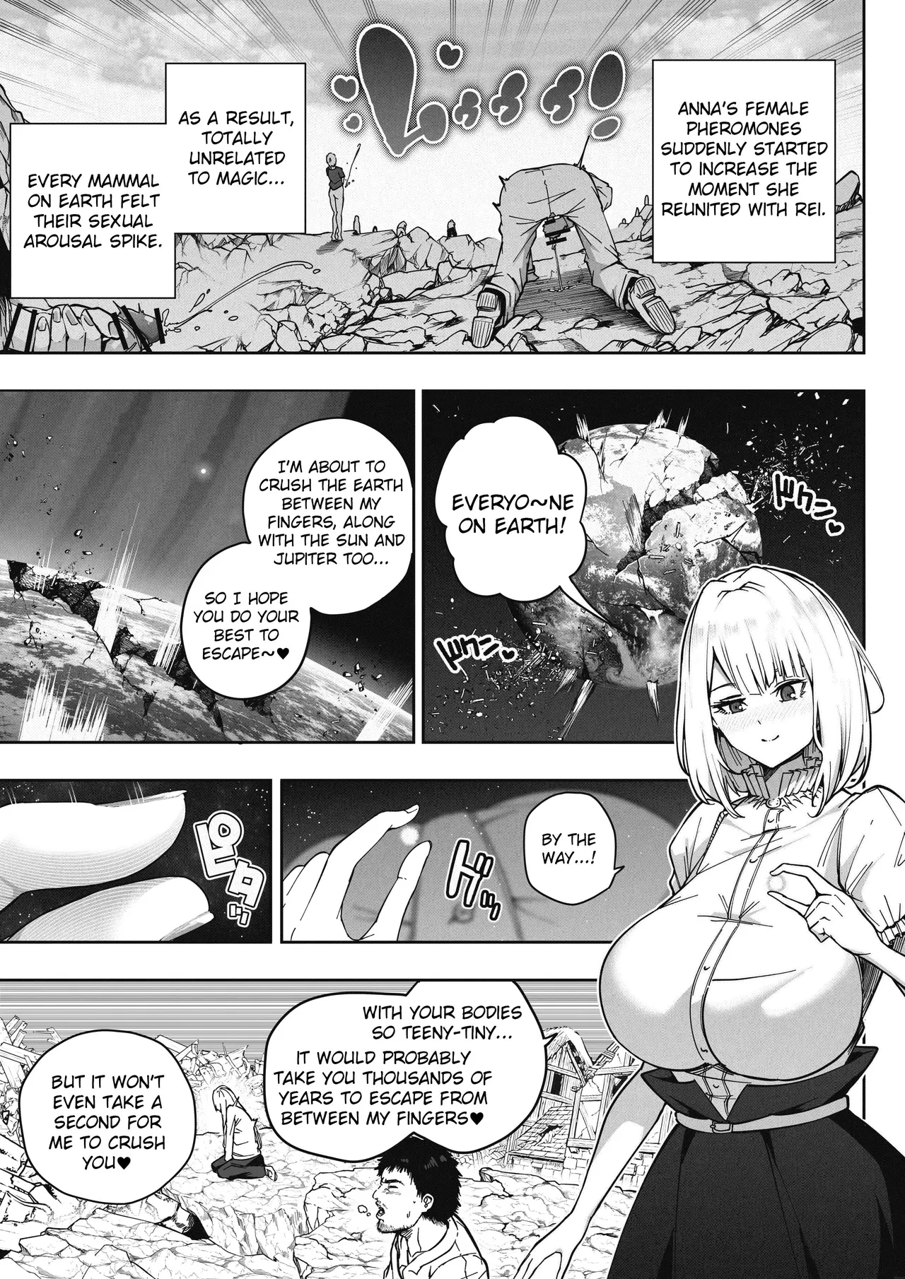 [Soryuu] Shinchou 1680-oku km no Joshi ga Tatta 1-man km Shika Nai Chikyuu o Asobubu | A 168 Billion km Tall Girl Toys with the Mere 10,000 km Earth [English] - Page 15