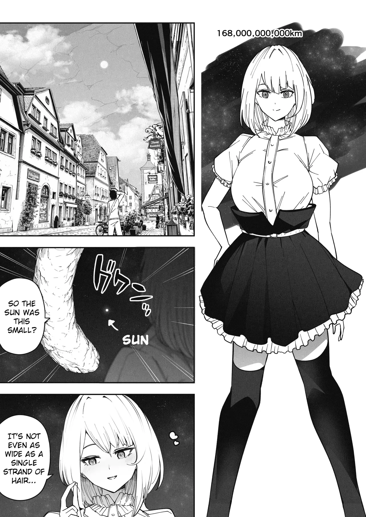 [Soryuu] Shinchou 1680-oku km no Joshi ga Tatta 1-man km Shika Nai Chikyuu o Asobubu | A 168 Billion km Tall Girl Toys with the Mere 10,000 km Earth [English] - Page 25